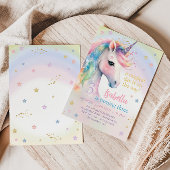 Invitation Magic Pastel Rainbow UNICORN Anniversaire