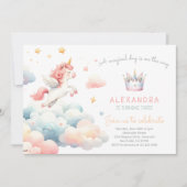Invitation Magic Pastel Unicorn fête d'anniversaire (Devant)