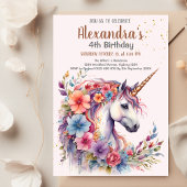 Invitation Magic Pastel Unicorn Rainbow Birthday Party