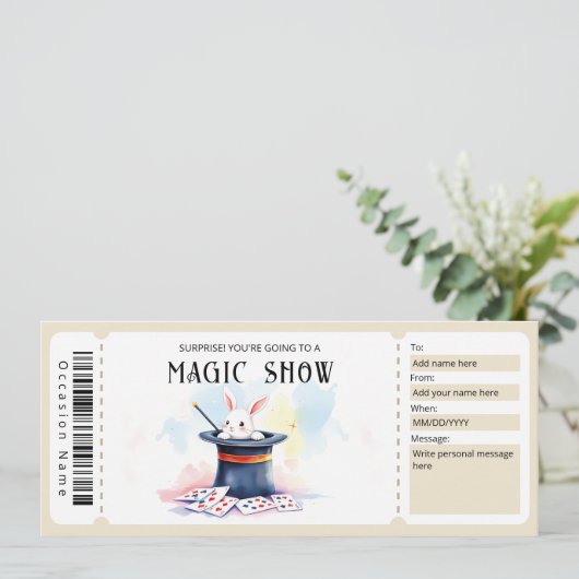 Invitation Magic Show Gift Certificate Template (Debout devant)