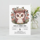Invitation Magic Simple Digital Owl Anniversaire (Debout devant)