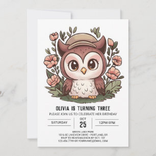 Invitation Magic Simple Digital Owl Anniversaire