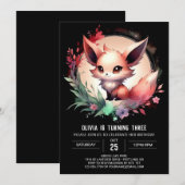 Invitation Magic Sweet Fox Anniversaire numérique (Devant / Derrière)