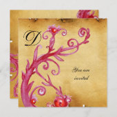 Invitation MAGIC SWIRL MONOGRAM parchemin vibrant éclatant (Devant / Derrière)