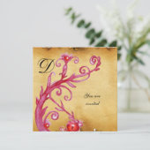 Invitation MAGIC SWIRL MONOGRAM parchemin vibrant éclatant (Debout devant)