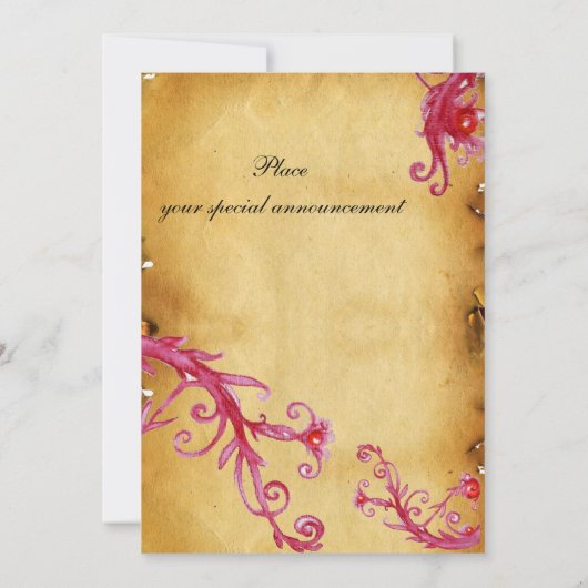 Invitation MAGIC SWIRL MONOGRAM parchemin vibrant vif (Dos)