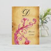 Invitation MAGIC SWIRL MONOGRAM parchemin vif (Debout devant)