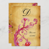 Invitation MAGIC SWIRL MONOGRAM parchemin vif (Devant / Derrière)