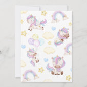 Invitation Magic Three Rainbow Unicorn 3ème anniversaire fête (Dos)