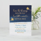 Invitation Magic Tir Star Twin Baby shower (Debout devant)