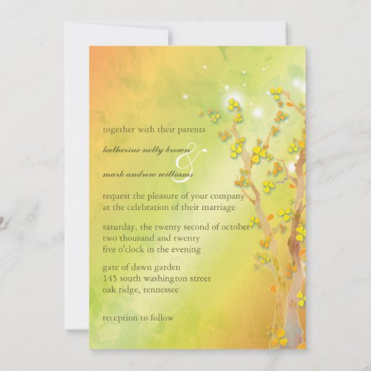 Invitation Magic Tree Gate Indie Mariage extérieur (Dos)