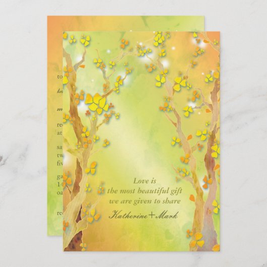 Invitation Magic Tree Gate Indie Mariage extérieur (Devant / Derrière)