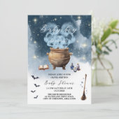 Invitation Magic Witch Cauldron Baby Boy Brewing Baby shower (Debout devant)