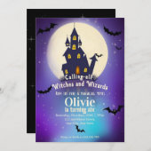 Invitation Magic Wizardry Castle Anniversaire Party (Devant / Derrière)