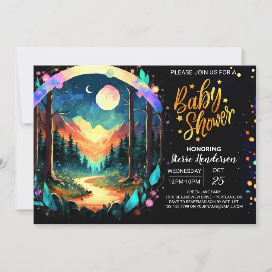 Invitation Magical Adventure Attend le Baby shower Boho (Devant)