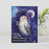Invitation Magical Barn Owl Winter Solstice Celebration  (Debout devant)