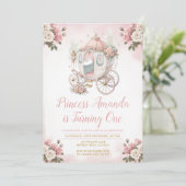 Invitation Magical Birthday Princess Carriage Birthday Party  (Debout devant)