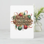Invitation Magical Christmas Wreath & Candles Holiday Car (Debout devant)