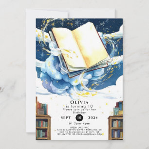 Invitation Magical Editable Library Storybook Anniversaire