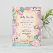 Invitation Magical Fairy Garden Baby Shower (Debout devant)