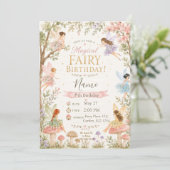 Invitation Magical Fée Floral Jardin Pixie Filles Anniversair (Debout devant)