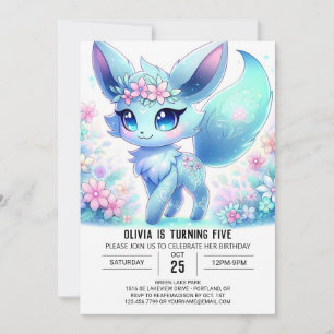 Invitation Magical Happy Fox Digital Anniversaire