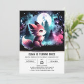 Invitation Magical Kids Wolf Birthday (Debout devant)