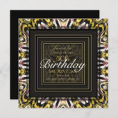 Invitation Magical Love Black Gold Lights 50e anniversaire (Devant / Derrière)