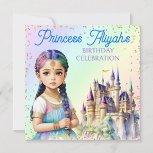 Invitation Magical Pastel Princess Imaginaire Rainbow Castle