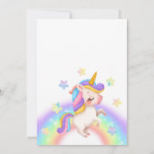 Invitation Magical Pastel Rainbow Stars Unicorn Birthday  (Dos)