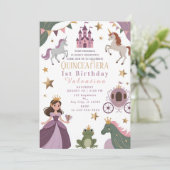 Invitation Magical Princess Unicorn Castle Birthday (Debout devant)