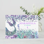 Invitation *~* Magical Sea Horse Mermaid's Tail Anniversaire (Debout devant)