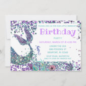 Invitation *~* Magical Sea Horse Mermaid's Tail Anniversaire (Dos)