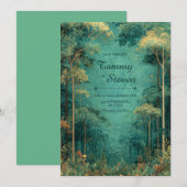 Invitation Magical Teal Forest Firefly Wedding (Devant / Derrière)