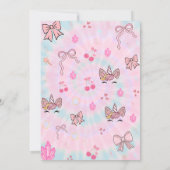 Invitation Magical Tie Dye Unicorn Coquette Bow Birthday (Dos)