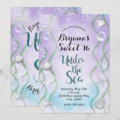 Invitation Magical Under The Sea Lavender Sweet 16 Anniversai (Devant / Derrière)