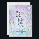 Invitation Magical Under The Sea Lavender Sweet 16 Anniversai<br><div class="desc">Cela peut être customisé pour n'importe quel événement.</div>