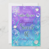 Invitation Magical Under The Sea Sweet 16 16e fête d'annivers (Devant)