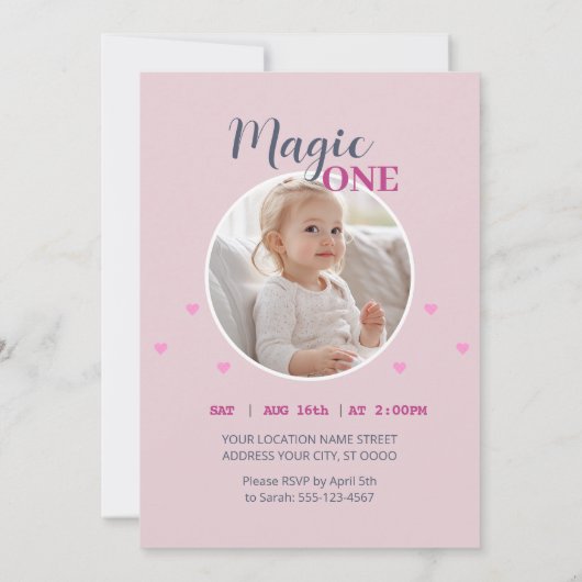 Invitation Magical Unicorn 1st Birthday (Dos)