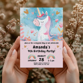 Invitation Magical Unicorn fête d'anniversaire pour les fille