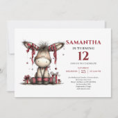 Invitation Magical whimsical animals donkey kids birthday (Devant)