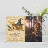 Invitation Magical Wizard and Witches Birthday Photo (Debout devant)