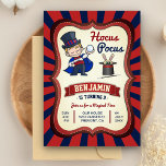 Invitation Magician Boy Kids Magic Show Anniversaire Invitati<br><div class="desc">Éblouissez vos invités avec cet invitation de fête d'anniversaire magique cool avec un mignon garçon magicien tenant un orb avec la typographie correspondante contre un arrière - plan vintage. Ajoutez simplement les détails de votre événement sur ce modèle facile à utiliser pour en faire une invitation unique. Retournez la carte...</div>