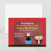 Invitation Magician Boy Magic Anniversaire de enfant Party In (Devant / Derrière)