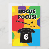 Invitation Magician hat and magic wand magical Birthday party (Devant)