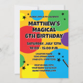 Invitation Magician hat and magic wand magical Birthday party (Dos)