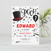 Invitation Magicien de fête d'anniversaire magique (Debout devant)