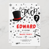 Invitation Magicien de fête d'anniversaire magique (Devant / Derrière)