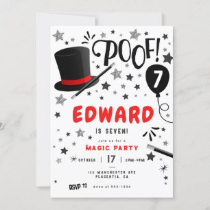 Invitation Magicien de fête d'anniversaire magique