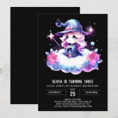 Invitation Magicien majestueux Whimsical Anniversaire (Devant / Derrière)